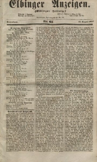 Elbinger Anzeigen, Nr. 65. Sonnabend, 11. August 1855