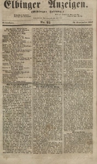 Elbinger Anzeigen, Nr. 75. Sonnabend, 15. September 1855
