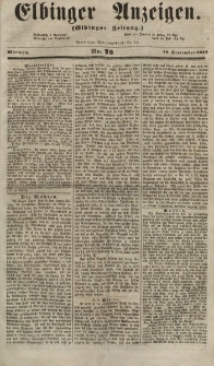 Elbinger Anzeigen, Nr. 76. Mittwoch, 19. September 1855