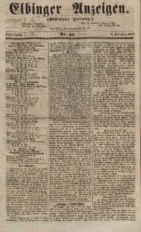 Elbinger Anzeigen, Nr. 81. Sonnabend, 6. Oktober 1855