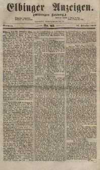 Elbinger Anzeigen, Nr. 85. Mittwoch, 17. Oktober 1855
