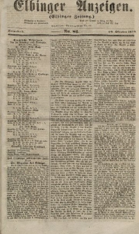 Elbinger Anzeigen, Nr. 86. Sonnabend, 20. Oktober 1855