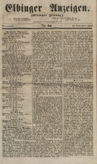Elbinger Anzeigen, Nr. 92. Sonnabend, 10. November 1855