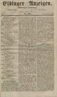 Elbinger Anzeigen, Nr. 102. Sonnabend, 15. Dezember 1855