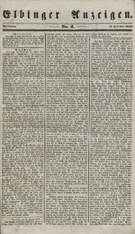 Elbinger Anzeigen, Nr. 3. Mittwoch, 10. Januar 1849
