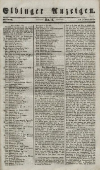 Elbinger Anzeigen, Nr. 7. Mittwoch, 24. Januar 1849
