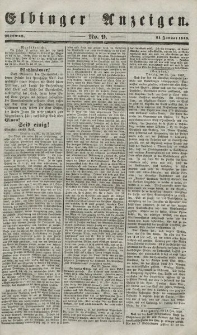 Elbinger Anzeigen, Nr. 9. Mittwoch, 31. Januar 1849