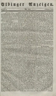 Elbinger Anzeigen, Nr. 11. Mittwoch, 7. Februar 1849