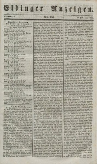 Elbinger Anzeigen, Nr. 14 Sonnabend, 17. Februar 1849