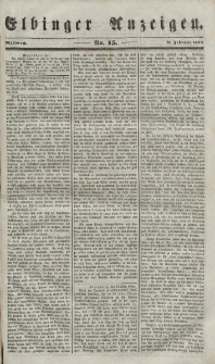 Elbinger Anzeigen, Nr. 15. Mittwoch, 21. Februar 1849