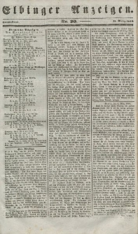 Elbinger Anzeigen, Nr. 20. Sonnabend, 10. März 1849
