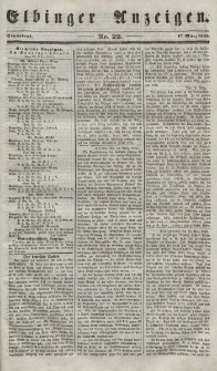 Elbinger Anzeigen, Nr. 22. Sonnabend, 17. März 1849