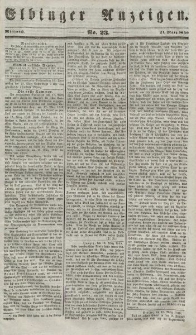 Elbinger Anzeigen, Nr. 23. Mittwoch, 21. März 1849