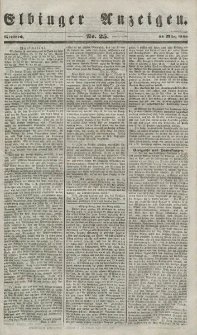 Elbinger Anzeigen, Nr. 25. Mittwoch, 28. März 1849