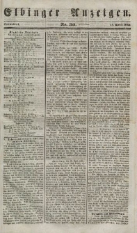 Elbinger Anzeigen, Nr. 30. Sonnabend, 14. April 1849