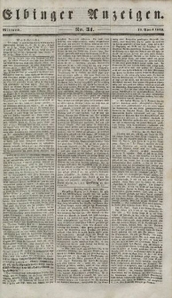 Elbinger Anzeigen, Nr. 31. Mittwoch, 18. April 1849