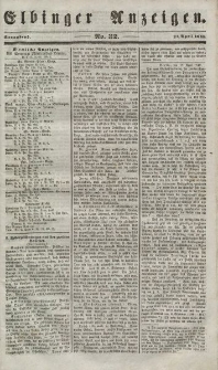 Elbinger Anzeigen, Nr. 32. Sonnabend, 21. April 1849