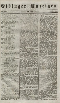 Elbinger Anzeigen, Nr. 35. Dienstag, 1. Mai 1849