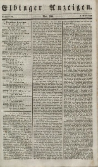 Elbinger Anzeigen, Nr. 36. Sonnabend, 5. Mai 1849