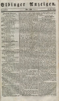 Elbinger Anzeigen, Nr. 40. Sonnabend, 19. Mai 1849