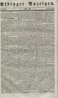 Elbinger Anzeigen, Nr. 41. Mittwoch, 23. Mai 1849