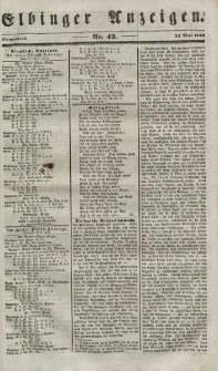 Elbinger Anzeigen, Nr. 42. Sonnabend, 26. Mai 1849