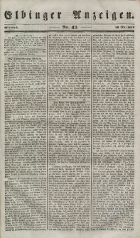 Elbinger Anzeigen, Nr. 43. Mittwoch, 30. Mai 1849