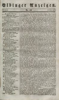 Elbinger Anzeigen, Nr. 47. Mittwoch, 13. Juni 1849