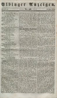 Elbinger Anzeigen, Nr. 50. Sonnabend, 23. Juni 1849