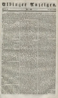 Elbinger Anzeigen, Nr. 51. Mittwoch, 27. Juni 1849