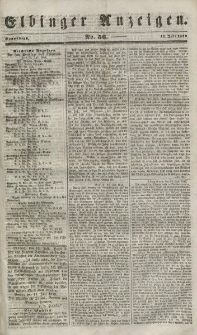 Elbinger Anzeigen, Nr. 56. Sonnabend, 14. Juli 1849