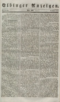 Elbinger Anzeigen, Nr. 57. Mittwoch, 18. Juli 1849