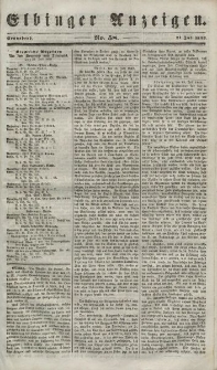 Elbinger Anzeigen, Nr. 58. Sonnabend, 21. Juli 1849