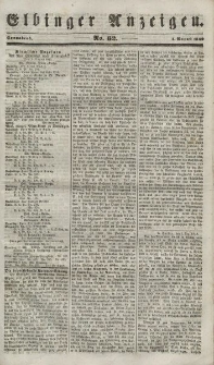 Elbinger Anzeigen, Nr. 62. Sonnabend, 4. August 1849