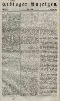 Elbinger Anzeigen, Nr. 65. Mittwoch, 15. August 1849