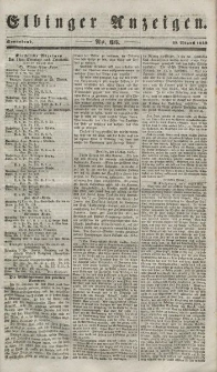 Elbinger Anzeigen, Nr. 66. Sonnabend, 18. August 1849