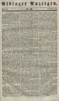 Elbinger Anzeigen, Nr. 69. Mittwoch, 29. August 1849