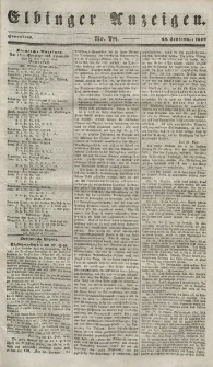 Elbinger Anzeigen, Nr. 78. Sonnabend, 29. September 1849