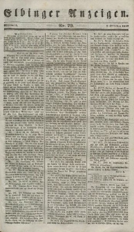 Elbinger Anzeigen, Nr. 79. Mittwoch, 3. Oktober 1849