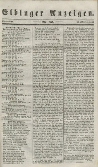 Elbinger Anzeigen, Nr. 82. Sonnabend, 13. Oktober 1849
