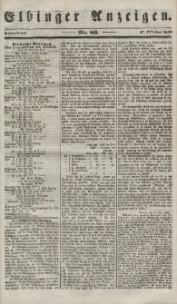 Elbinger Anzeigen, Nr. 86. Sonnabend, 27. Oktober 1849