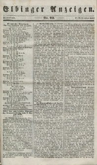 Elbinger Anzeigen, Nr. 92. Sonnabend, 17. November 1849