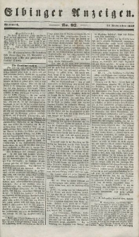 Elbinger Anzeigen, Nr. 93. Mittwoch, 21. November 1849