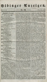 Elbinger Anzeigen, Nr. 96. Sonnabend, 1. Dezember 1849