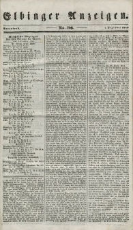 Elbinger Anzeigen, Nr. 96. Sonnabend, 1. Dezember 1849