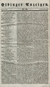 Elbinger Anzeigen, Nr. 98. Sonnabend, 8. Dezember 1849