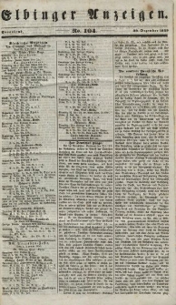 Elbinger Anzeigen, Nr. 104. Sonnabend, 29. Dezember 1849