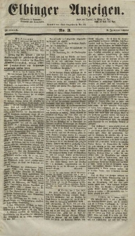 Elbinger Anzeigen, Nr. 3. Mittwoch, 8. Januar 1851