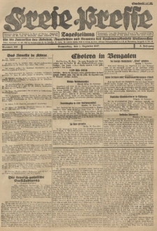 Freie Presse, Nr. 198 Donnerstag 1. Dezember 1927 3. Jahrgang