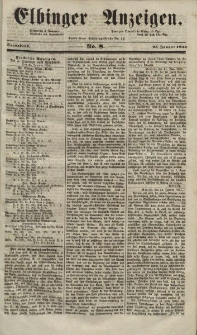 Elbinger Anzeigen, Nr. 8. Sonnabend, 25. Januar 1851